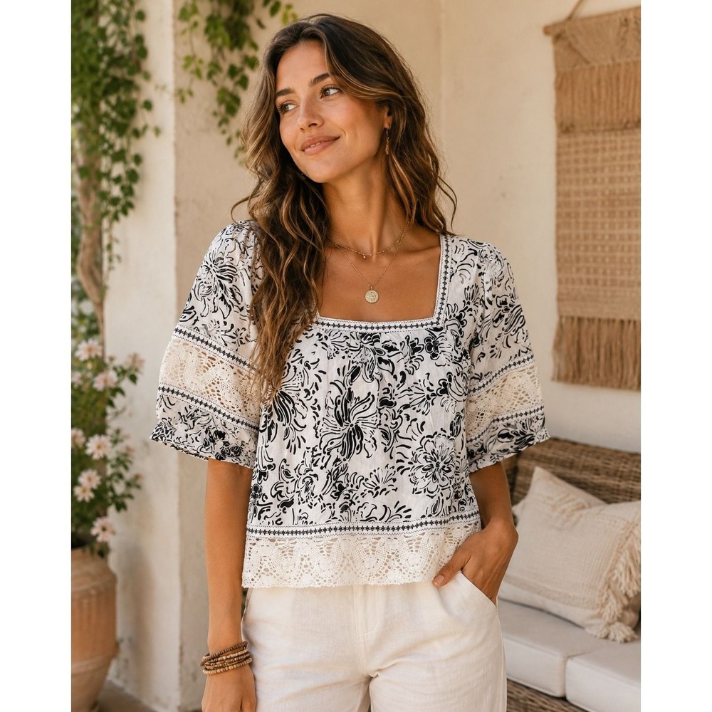 k14: Boho oversized top NWT Christian Siriano